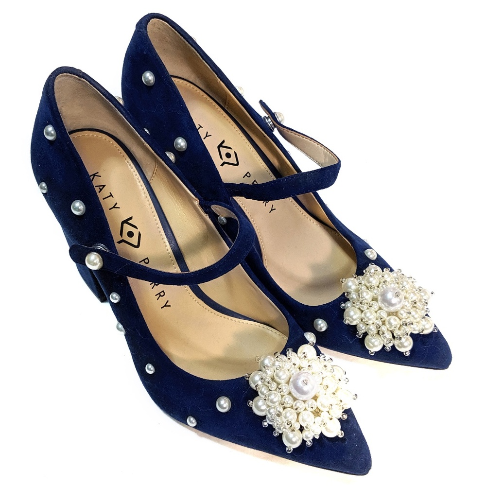 Katy Perry Navy Blue Suede heels